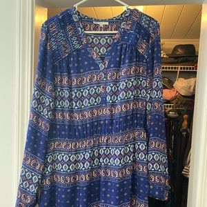 DR2 elastic cinch waist dress XL in blue